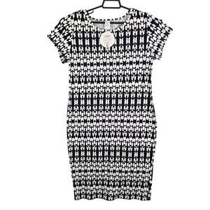 Womens Lularoe Black & White Shirt Dress Short Sleeve Rayon Blend Stretch XL